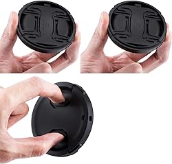 2-Pack 77mm Front Lens Cap Cover with Keeper for