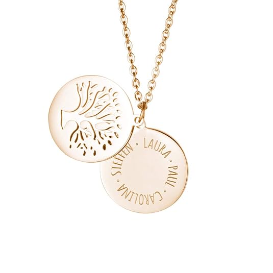 Gravado Halskette aus Edelstahl mit Kreis und Baumanhänger