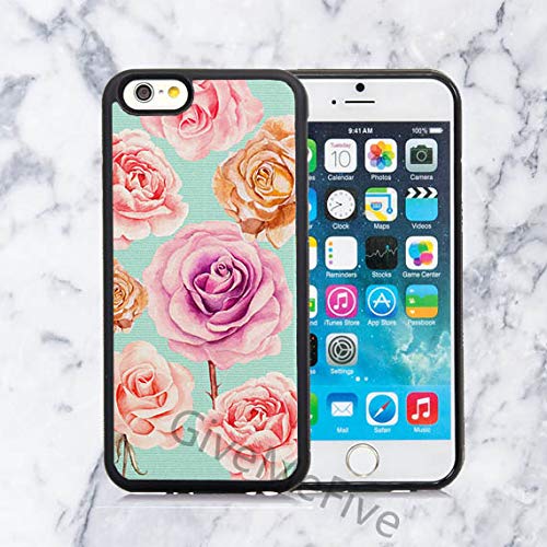 Amazon Com Roses On Turquoise Linen Iphone Case Watercolor Roses