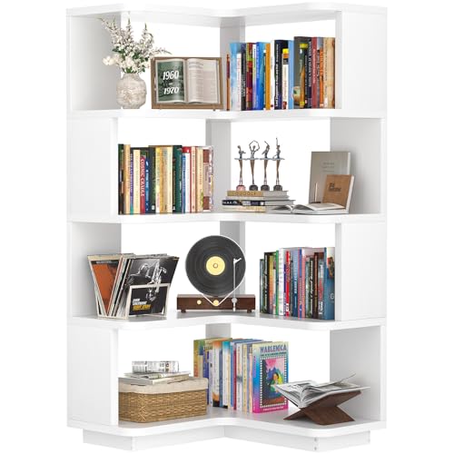 Photo 1 of ***FACTORY SEALED***Armocity Corner Book Shelf - 5 Tier Corner Bookshelf Etagere Bookcase with Baffle, Freestanding L Shaped Display Shelf Stand for Home Office, Living Room, Bedroom, Kitchen, White