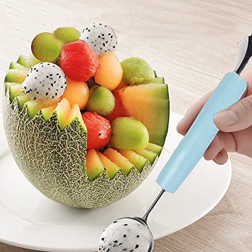 2 Pack Melon Baller Scoop,Stainless Steel Fruit Decoration Carving