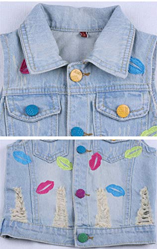 Star Flower Little Big Girls Denim Jackets Coats Outwear - Image 4