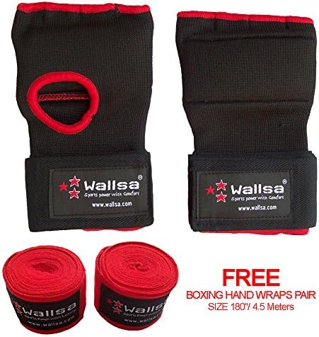 Wallsa Gel Padded Hand Wrap Mitt, Inner Hand Wrap Gloves for Boxing and MMA