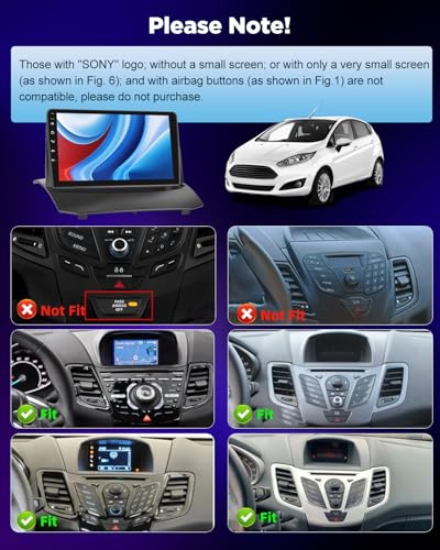 NHOPEEW 8 Core 6+128G Android Car Radio for Ford Fiesta 2009-2017 with Wireless Carplay and Android Car DSP Wifi GPS Steering Wheel Controls 360 Panoramic View