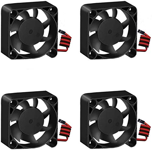 GeeekPi 4pcs Raspberry Pi 4 Quiet Fan, Raspberry Pi Cooling Fan 40x40x10mm 4010 Fan DC 5V 3.3V Brushless CPU Cooling Fan Cooler Radiator for Raspberry Pi 4 Model B, Raspberry Pi 3B+/3B/2B (Black)