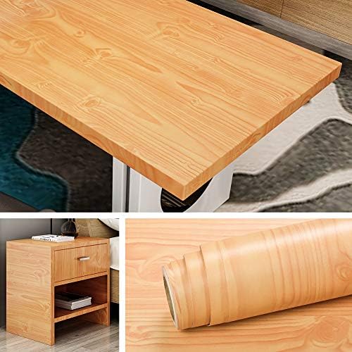 Livelynine Wood Contact Paper for Furniture Desk Table