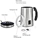 Brewberry Automatic Milk Frother & Heater for Extra Foamy Cappuccino, Latte & More, Cordless Electric Hot and Cold Drink Frothing Mug with Detachable Base for Easy Serving, Stainless Steel