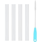 Straws Replacement for CamelBak eddy+14 oz Kids Water Bottle,CamelBak Eddy+ Straw Replacements,Accessories Set Include 4 BPA-FREE Straws and 1 Straw Cleaning Brush(14OZ)