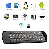 Rii K25A 4 in 1 Multifunction Portable 2.4GHz Mini Wireless Fly Mouse Keyboard ,Audio Feature And IR Infrared Remote Control With Rechargable Li-ion Battery for PC,Laptop,Raspberry PI 2, MacOS,Linux, HTPC, IPTV, Google Box, Android Box, Smart TV ,XBMC,Windows 2000 XP Vista 7 8 10 (Black)
