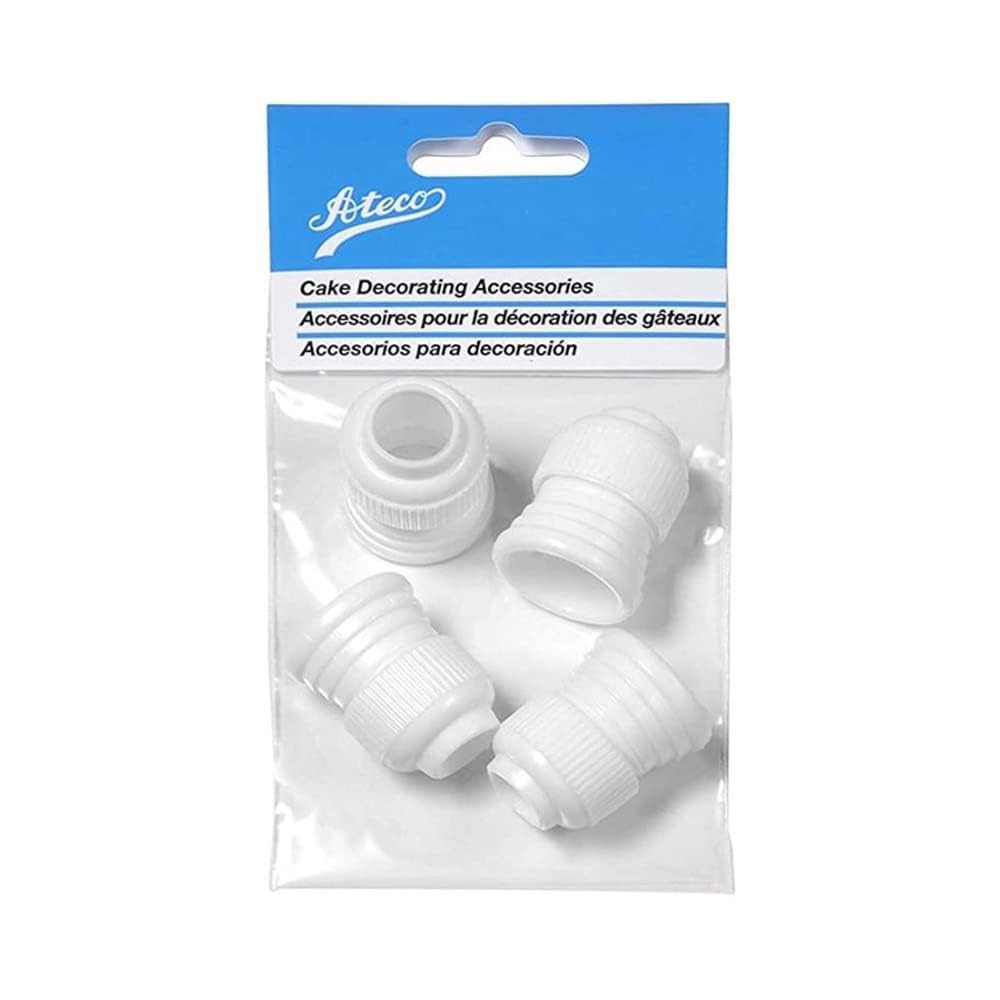 Ateco 398 Standard Plastic Couplers, for Use with Ateco Cake Decorating Tubes and Bags, Set of 4
