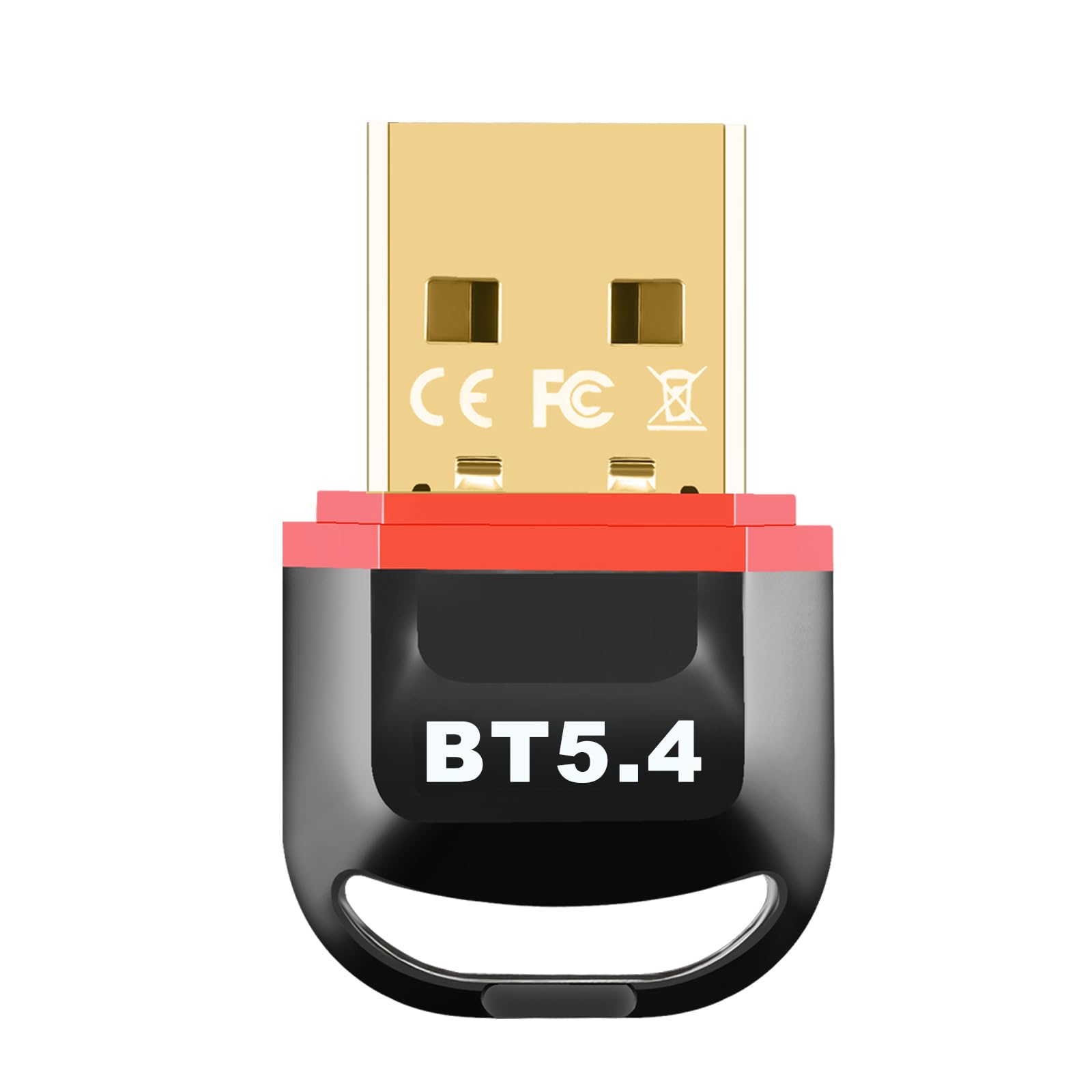 Photo 1 of ONTERATE USB Bluetooth 5.4 Adapter for PC, Plug & Play Bluetooth Dongle Receiver BR+EDR+BLE+LMP13.X, Long Range Support Windows 11/10/8.1 for Desktop Laptop Keyboard Mouse Headset (Red)