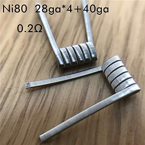10PCS Pre-Made Nichrome SS316L Kanthal A1 Framed Staple Alien Fused Clapton Heating Coil Wires for RDA RTA RBA Vape Tank (M03 0.2ohm)