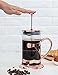 Rorence French Press Stainless Steel & Heat Resistant Borosilicate Glass Coffee and Tea Maker - 34 Oz (8 Cups) - Rose Gold
