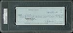 Madonna Ciccone Autographed 3x8.25 1984 Handwritten Check w/ Gem 10 Auto! PSA Slabbed