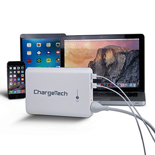 ChargeTech 18,000mAh WHITE Portable Battery Pack / Power Bank w/ AC