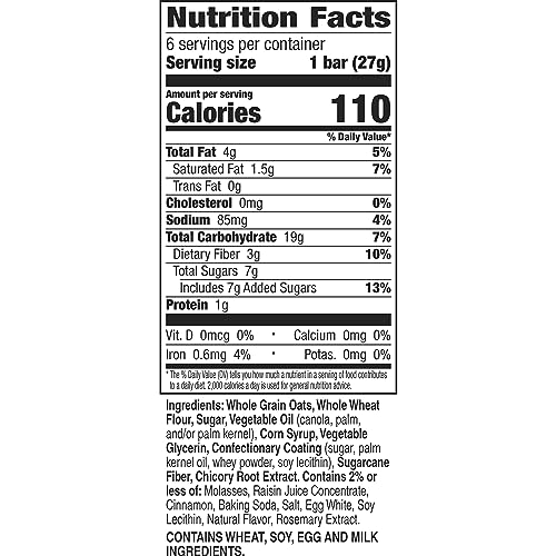 CINNAMON TOAST CRUNCH SOFT BAKED OAT BARS, CHEWY SNACK BARS, 6 CT