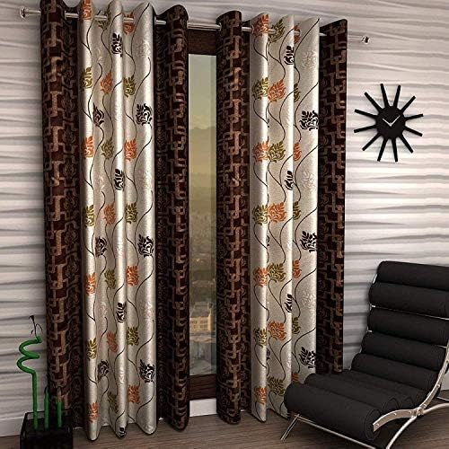 Saawaan Premium Printed Window Curtain 5 Feet Pack of 2 Curtains