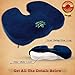 Coccyx Seat Cushion Butt Pillow - sciatica pain relief, lower back support for office chair pad, bbl pillow after surgery, with tote bag and 3 Color Covers (Blue, Gray, Black), cordus para la espalda
