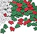 Livder 150 Pieces Christmas Wooden Buttons Sewing Snowflake Button with 2 Holes (Red, Green, White)