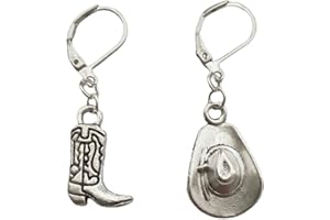Cowboy Earrings, Western Jewelry, Cowboy, Cool Jewelry, Boot Earrings Lever Back Earrings, Mismatch Earrings