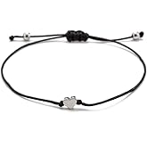 kelistom Handmade String Bracelet for Women Men Simple Red Black Braided Adjustable Charm Bracelets Minimalist Jewelry