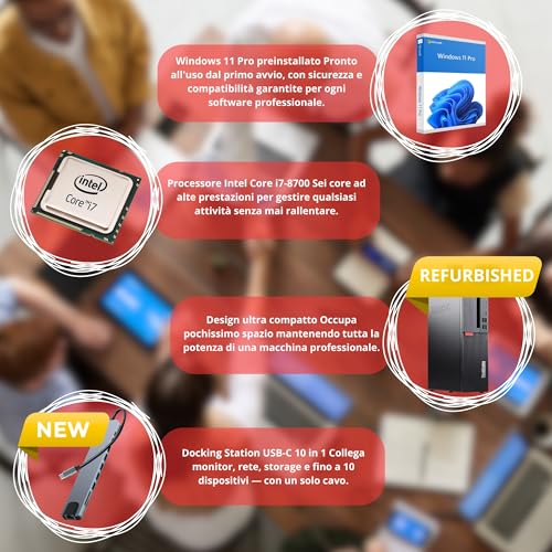 Lenovo ThinkCentre M720S Intel i7 8700 12 thread 4.60 GHz Business Office Multimedia Computer with 3 year warranty! - 16 GB - 1000 GB SSD - USB 3.0 - WLAN - Windows 11 Prof. 64 bit - #8268