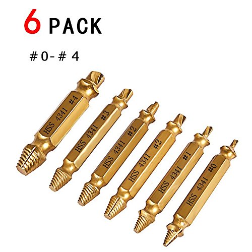Nrpfell 6 pcs Screw Remover, Damaged Screwdriver Set, Broken Bolt Screw Remover, Screw Deburrer