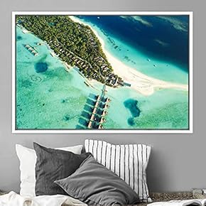 signwin Framed Canvas Wall Art Coastal Scenery Aerial...