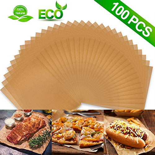 12" x 16" (100 PCS) Parchment Paper Baking Sheets,Non-Stick Precut Baking Parchment for Baking Grilling Air Fryer Steaming Bread Cup Cake Cookie and More (Unbleached)