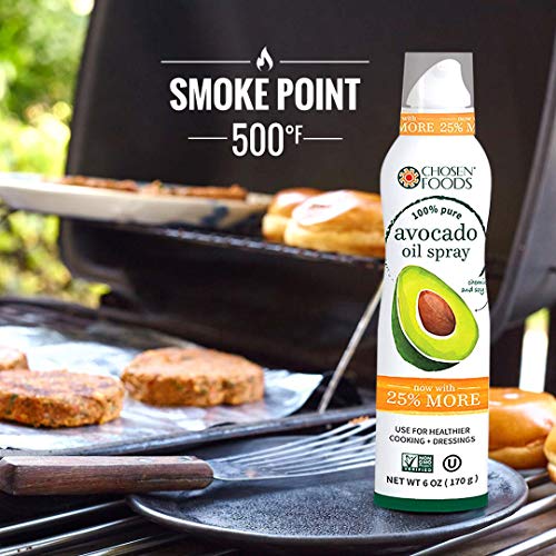 Chosen Foods 100 Pure Avocado Oil Spray 6 oz, NonGMO, 500°F Smoke
