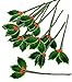 Darice Package of 36 Miniature Lacquered Holly Leaves with Bright Red Berry Stems for Holiday Crafts and Floral Projects