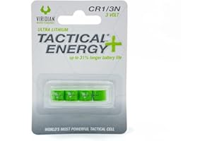 VIRIDIAN WEAPON TECHNOLOGIES Viridian CR 1/3N Tactical Energy Plus Lithium Batteries, 3 Volt (Retail Pack of 4)