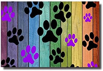 KAROLA Doormat Entrance Mat Floor Mat Rug Indoor/Bathroom Thin Mats Rubber Non Slip (30"x18",L x W) Colorful Puppy Paws
