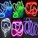TDLTEK 6 Pack Neon Glowing Strobing Electroluminescent Wire/El Wire(Blue, Green, Red, Pink, Purple, White) + 3 Modes Battery Controllers