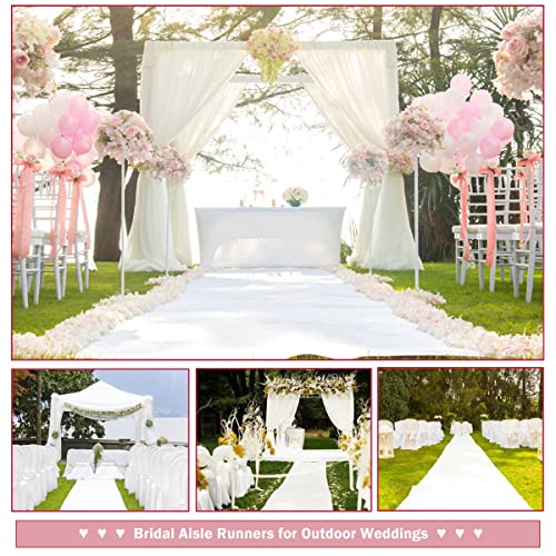 Gdmokle 1 x 10 m White Wedding Rug for Party Church Ceremony 2.5mm Thick Polyester Disposable Roll Carpet for Event