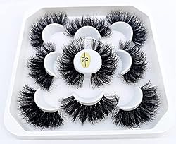 HBZGTLAD 5 Pairs 25mm 3D Mink False Eyelashes with