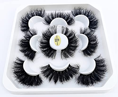 HBZGTLAD 5 Pairs 25mm 3D Mink False Eyelashes with