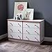 South Shore Logik 6-Drawer Double Dresser, Pure White And Pink, Pure White/Pink, Model: