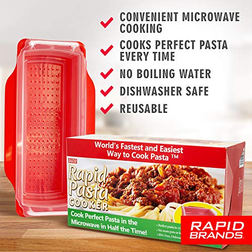 Rapid Pasta Cooker | Microwave Any Pasta in Half the Time | Perfect for Dorm, Small Kitchen, or Office | Dishwasher-Safe, Microwaveable, BPA-Free