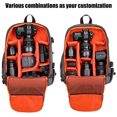 SZONE Camera Laptop Backpack Canvas DSLR Daypack with Tripod Holder 14