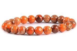 Justinstones Gem Semi Precious Gemstone 8mm Round Beads Stretch Bracelet 7 Inch Unisex