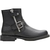 Harley-Davidson Footwear Womens Addie Zip Casual Boots Ankle Low Heel 1-2"