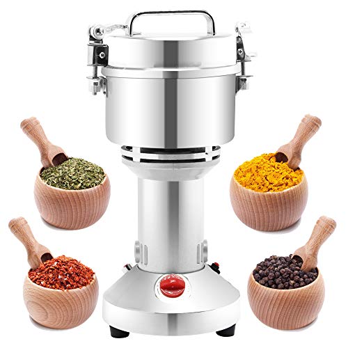 NEWTRY 700g Electric Dry Grain Spice Grinder Mill Stainless Steel Herb Powder Pulverizer for Corn Wheat Chilli Chinese Medicinal Materials (110V)