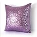 AMAZLINEN(TM Decorative Glitzy Sequin & Comfy Satin Solid Throw Pillow Cover 18 Inch Square Pillow Case, Hidden Zipper Design, 1 Cover Pack Only(Lavender)