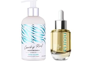 INTIMD Coochy Plus Intimate Shave Cream + Pre-Shave Elixir Moisturizer Oil Kit – HydroLock & MOISTURIZING PLUS Continuous Hydration Reliefs Razor Burn Bump Ingrown Hair