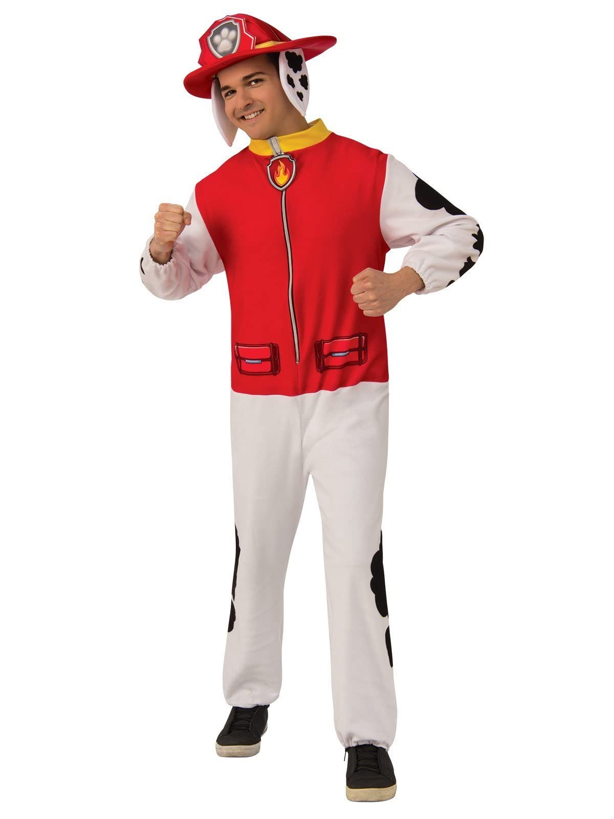 Rubie's Men's Paw Patrol Adult Marshall Costume Jumpsuit, As Shown, Default