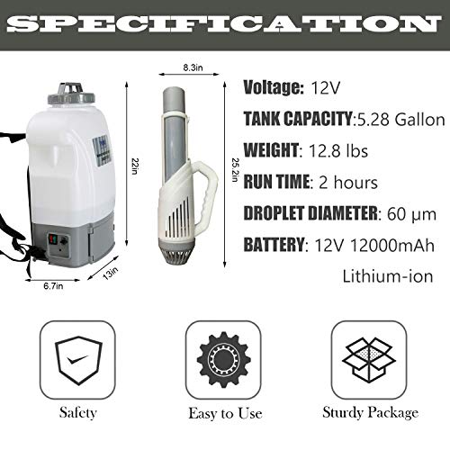 TPSHKE Disinfecting Cordless Backpack Electrostatic Sprayer Fogger