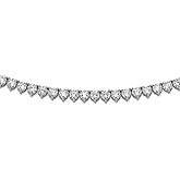 JewelryWeb 7mm 925 Sterling Silver Rhodium Plated Cubic Zirconia Necklace 36 Inch Pendant Necklace for Women