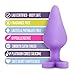 Blush Novelties Naughtier Candy Heart Adult Sex Toy - Heart Shape Base Anal Butt Plug, Ultrasilk, Soft Platinum Cured Puria Silicone, Easy to Use Comfortable Beginner, Women, Men, Couples - Purple