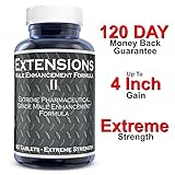Testosterone Boosting Male Penis Enlarger Thicker Longer Bigger 4" Inch Growth Enlargement Pills Increase Size, Stamina, and Energy Extensions II Improved Formula